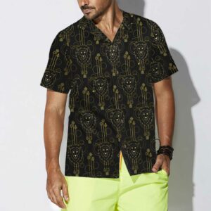 Geometric Lion Seamless Pattern Lion Hawaiian Shirt Button Up Lion Shirt For Men Women Cool Lion Gift 4