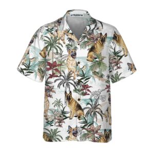 German Sheperd Summer Tropical Pattern Hawaiian Shirt Tropical German Sheperd Shirt For Dog Lover 3