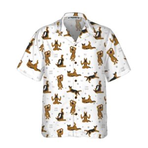 German Shepherd Doing Yoga Hawaiian Shirt Funny German Shepherd Shirt Dog Hawaiian Shirt For Adult 3