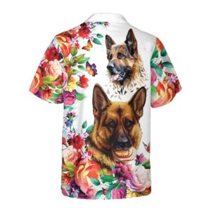 German Shepherd Floral Pattern Hawaiian Shirt Funny German Shepherd Shirt Dog Hawaiian Shirt For Adult 2