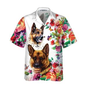 German Shepherd Floral Pattern Hawaiian Shirt Funny German Shepherd Shirt Dog Hawaiian Shirt For Adult 3