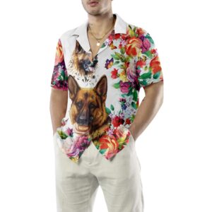 German Shepherd Floral Pattern Hawaiian Shirt Funny German Shepherd Shirt Dog Hawaiian Shirt For Adult 4