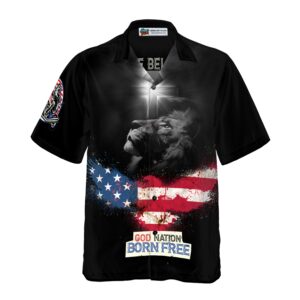 God Nation Born Free Hawaiian Shirt 3