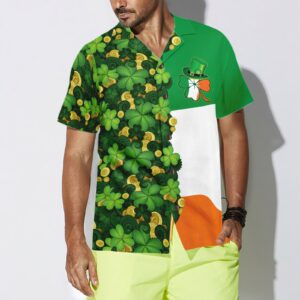 Gold Coins Shamrock Saint Patricks Day Irish Ireland Flag Hawaiian Shirt 4