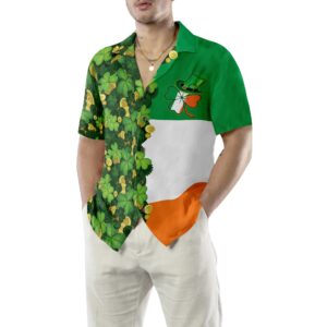 Gold Coins Shamrock Saint Patricks Day Irish Ireland Flag Hawaiian Shirt 5