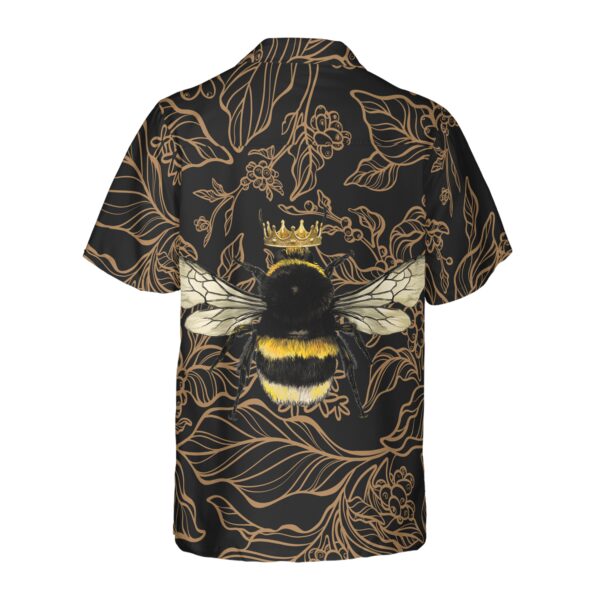 Golden Floral Bee Hawaiian Shirt 2