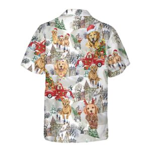 Golden Retriever On Christmas Hawaiian Shirt Golden Retriever Christmas Shirt Christmas Gift For Golden Retriever Lover 2