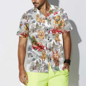 Golden Retriever On Christmas Hawaiian Shirt Golden Retriever Christmas Shirt Christmas Gift For Golden Retriever Lover 4