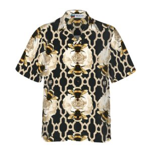 Golden Roses Bees Hawaiian Shirt 3