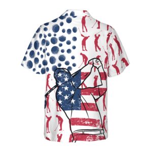 Golf American Flag Pose Hawaiian Shirt 2