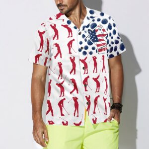 Golf American Flag Pose Hawaiian Shirt 4