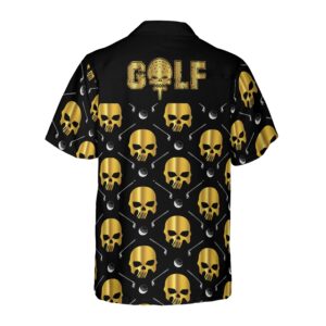Golf And Golden Skull Pattern Hawaiian Shirt 2