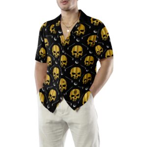Golf And Golden Skull Pattern Hawaiian Shirt 5