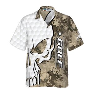 Golf And Skull Camo Pattern Hawaiian Shirt 3