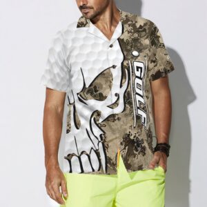 Golf And Skull Camo Pattern Hawaiian Shirt 4