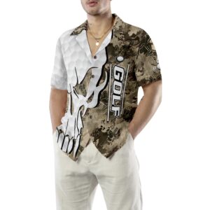 Golf And Skull Camo Pattern Hawaiian Shirt 5