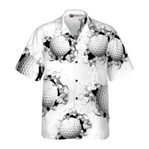 Golf Ball Breaking Through Wall Hawaiian Shirt 3
