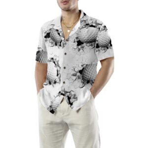 Golf Ball Breaking Through Wall Hawaiian Shirt 5