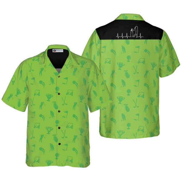 Golf Heartbeat Lifeline Hawaiian Shirt 1