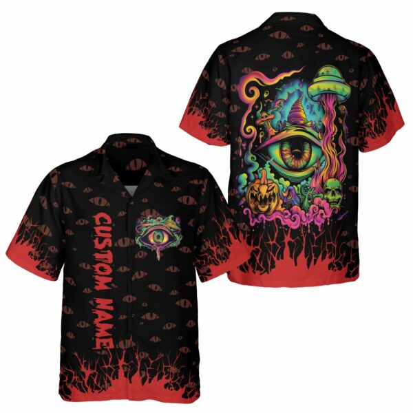 Halloween x Psychedelic Art Magical Trippie Personalized Hawaiian Shirt 1