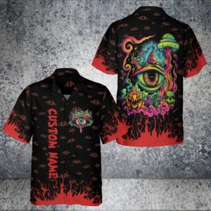 Halloween x Psychedelic Art Magical Trippie Personalized Hawaiian Shirt 4