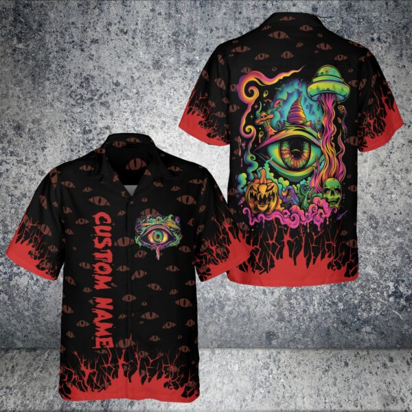 Halloween x Psychedelic Art Magical Trippie Personalized Hawaiian Shirt 4