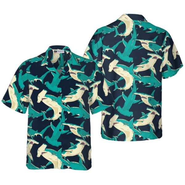 Hammerhead Shark Pattern Hawaiian Shirt 1
