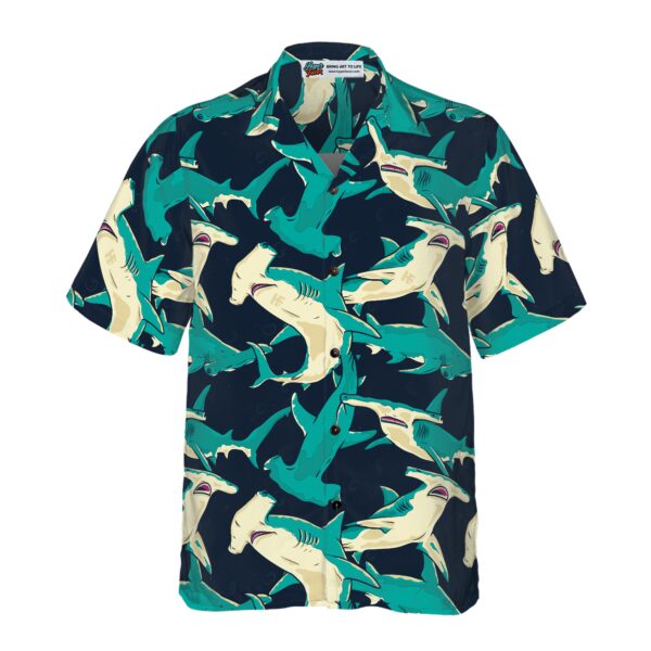 Hammerhead Shark Pattern Hawaiian Shirt 3