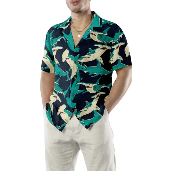 Hammerhead Shark Pattern Hawaiian Shirt 4