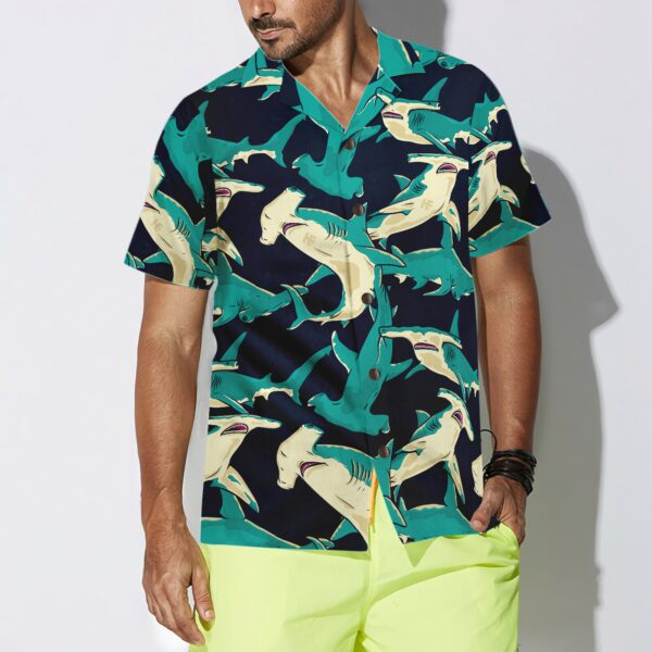 Hammerhead Shark Pattern Hawaiian Shirt 5