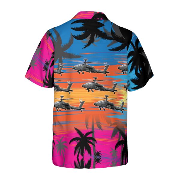 Helicopter Flies Dawn Sky Hawaiian Shirt 2