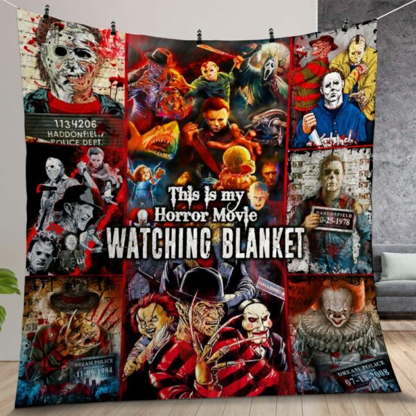 Horror Movies Watching Quilt Gift For Christmas Birthday Thanksgiving Version 1