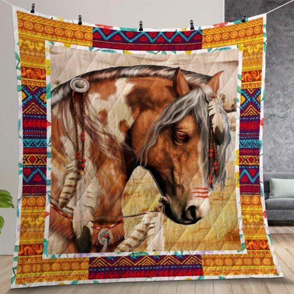 Horse Native American Quilt Gift For Christmas Birthday Thanksgiving