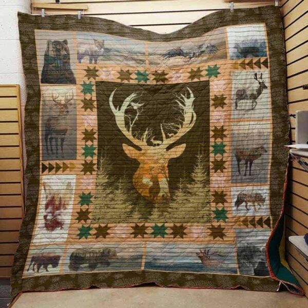 Hunting Animal In Forest Perfect Gifts For Hunting Lover Quilt Gift For Christmas Black Friday Thanksgiving