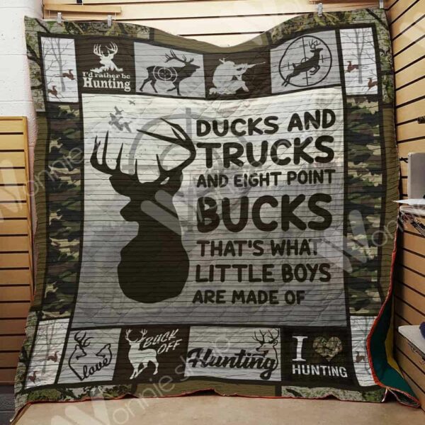 Hunting Ducks And Trucks And Eight Point Bucks Perfect Gifts For Hunting Lover Quilt Gift For Christmas Black Friday Thanksgiving