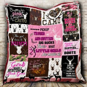 Hunting Girl Pretty In Pink Dangerous In Camo Perfect Gifts For Hunting Lover Quilt Gift For Fans Christmas Black Friday Black Friday