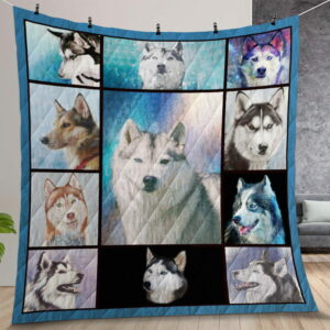 Husky Illus Quilt Gift For Christmas Birthday Thanksgiving 01