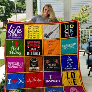 I Love Field Hockey Perfect Gifts For Field Hockey Lover Quilt Gift Ideas For Fans on Christmas