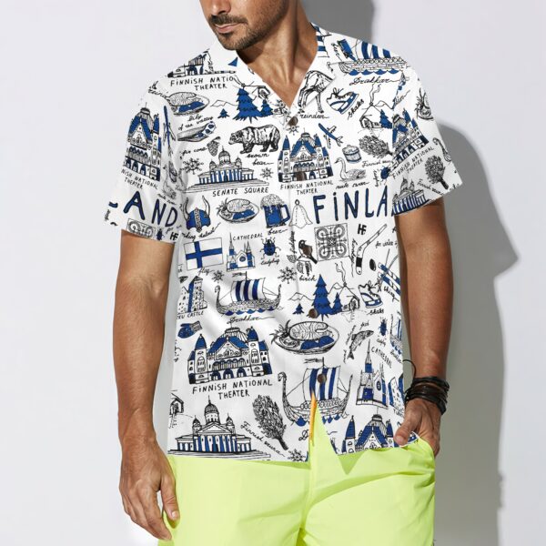 I Love Finland Doodle Hawaiian Shirt 4
