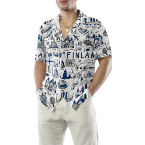 I Love Finland Doodle Hawaiian Shirt 5