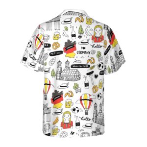 I Love Germany Doodle Hawaiian Shirt 2