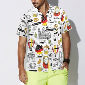 I Love Germany Doodle Hawaiian Shirt 4