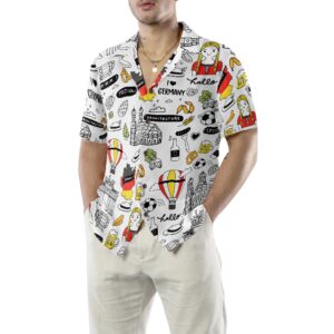 I Love Germany Doodle Hawaiian Shirt 5