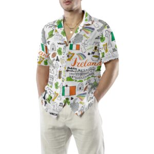 I Love Ireland Doodle Hawaiian Shirt 4