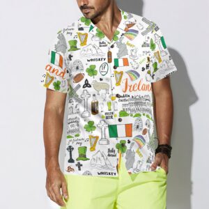 I Love Ireland Doodle Hawaiian Shirt 5