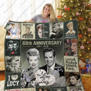 I Love Lucy Christmas Quilt Gift For Christmas Black Friday Thanksgiving