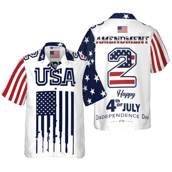 Independence Day American Flag Gun Custom Hawaiian Shirt 1