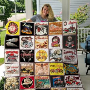 Indian Motorcycle Customized Warm Quilt Gift For Christmas Black Friday Thanksgiving