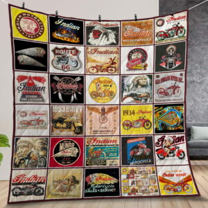 Indian Motorcycle Quilt Gift For Christmas Birthday Halloween