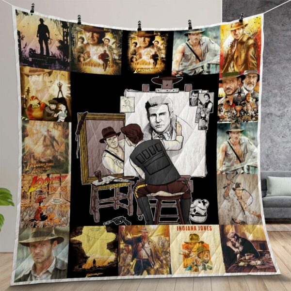 Indiana Jones Quilt Gift For Christmas Birthday Thanksgiving Version 2